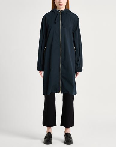 Woman Overcoat & Trench Coat Navy Size 8 Cotton, Nylon, Elastane