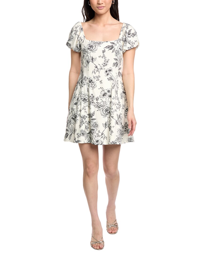 Rose Haven Linen-Blend Mini Dress