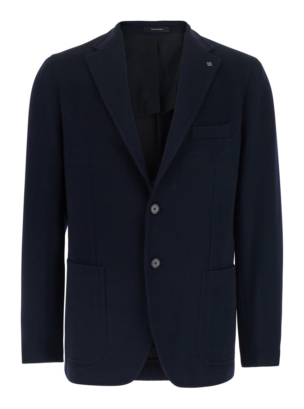 Wool Single-Breasted Blazer — Navy