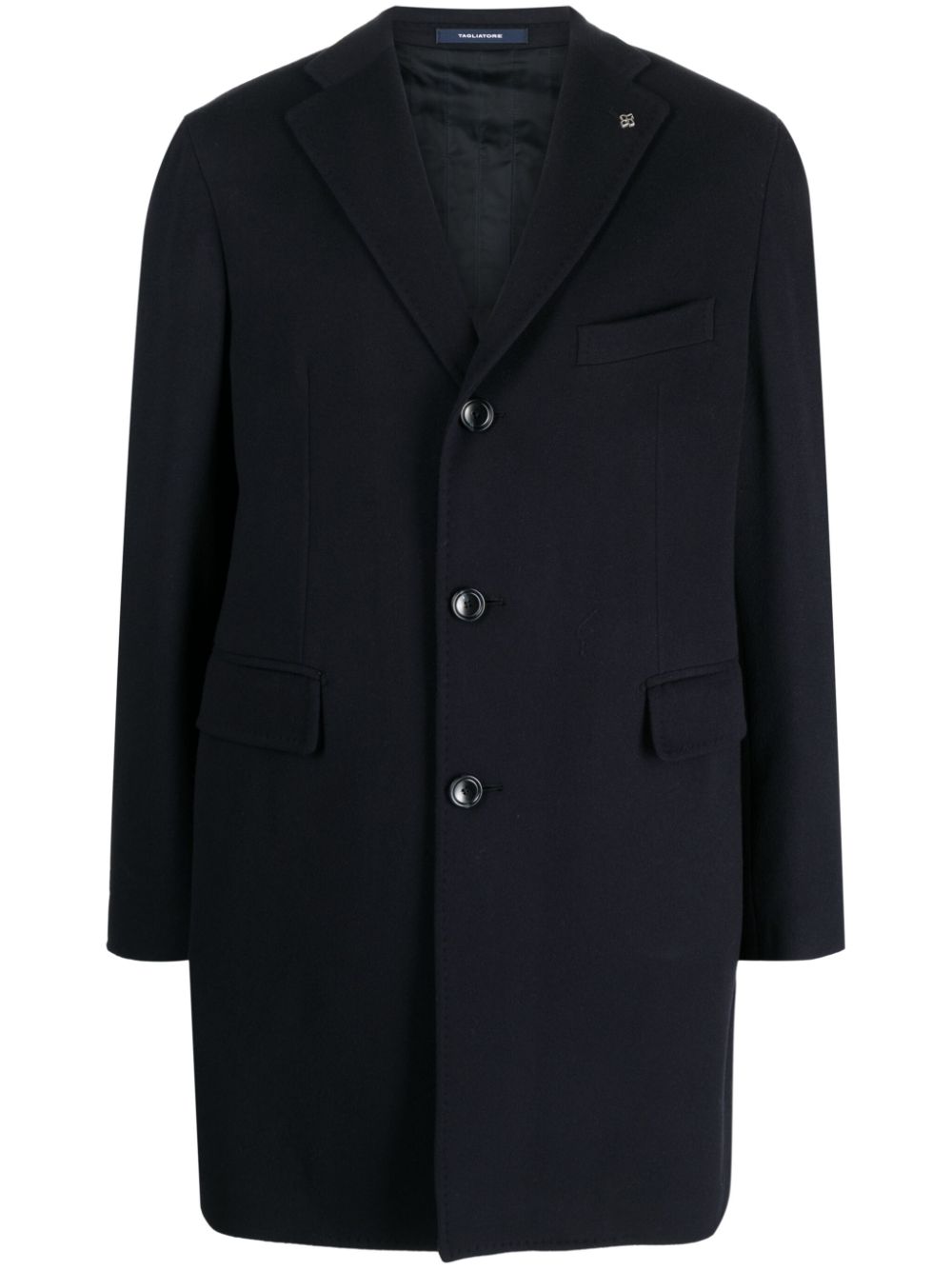 Single-breasted wool coat - Blue