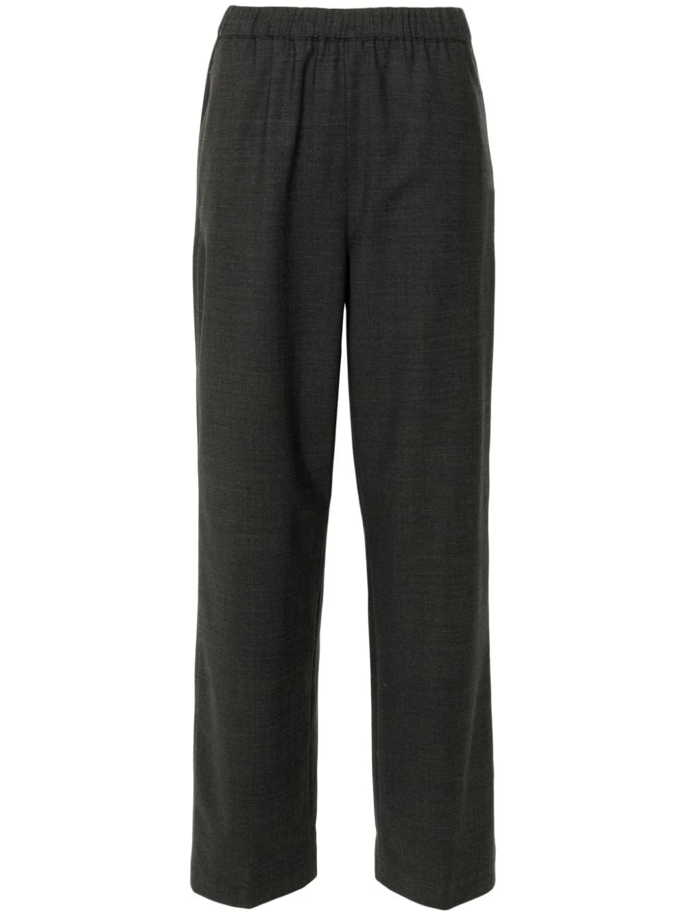 Mélange Virgin Wool Blend Trousers — Dark grey