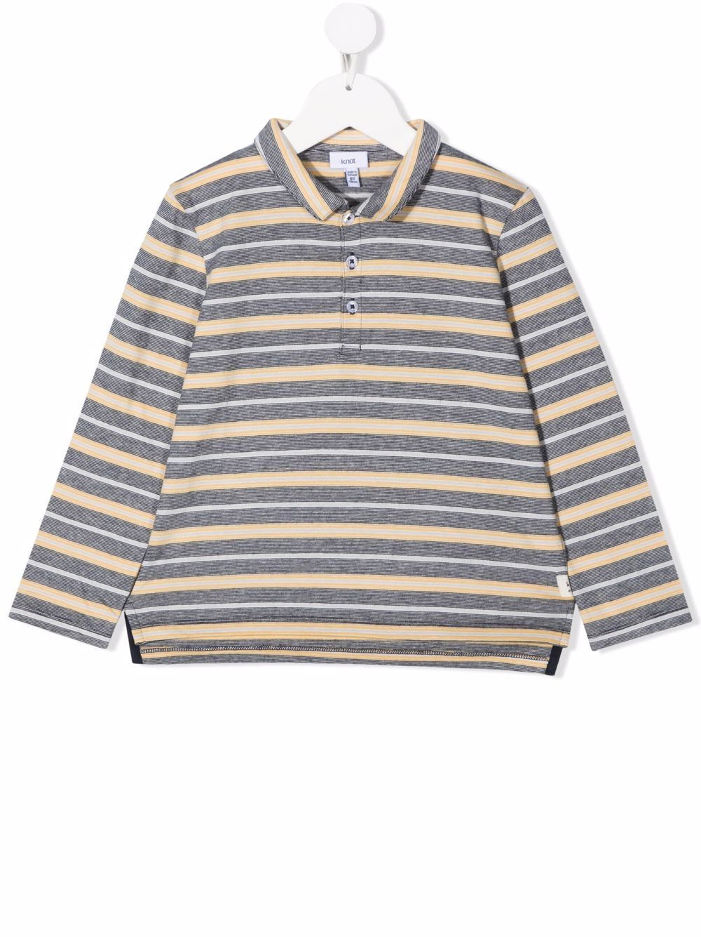 Striped-pattern polo shirt - Blue