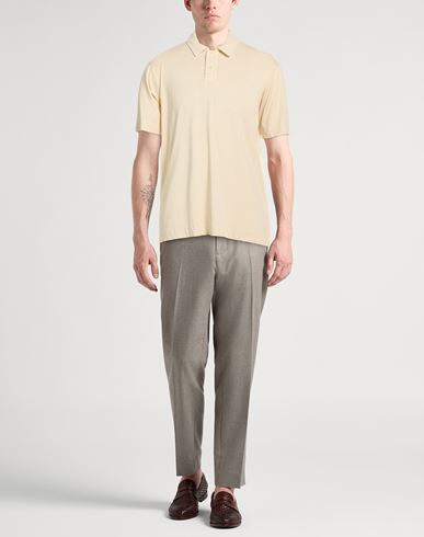 Lab Man Polo shirt Cream Size S Cupro, Cotton