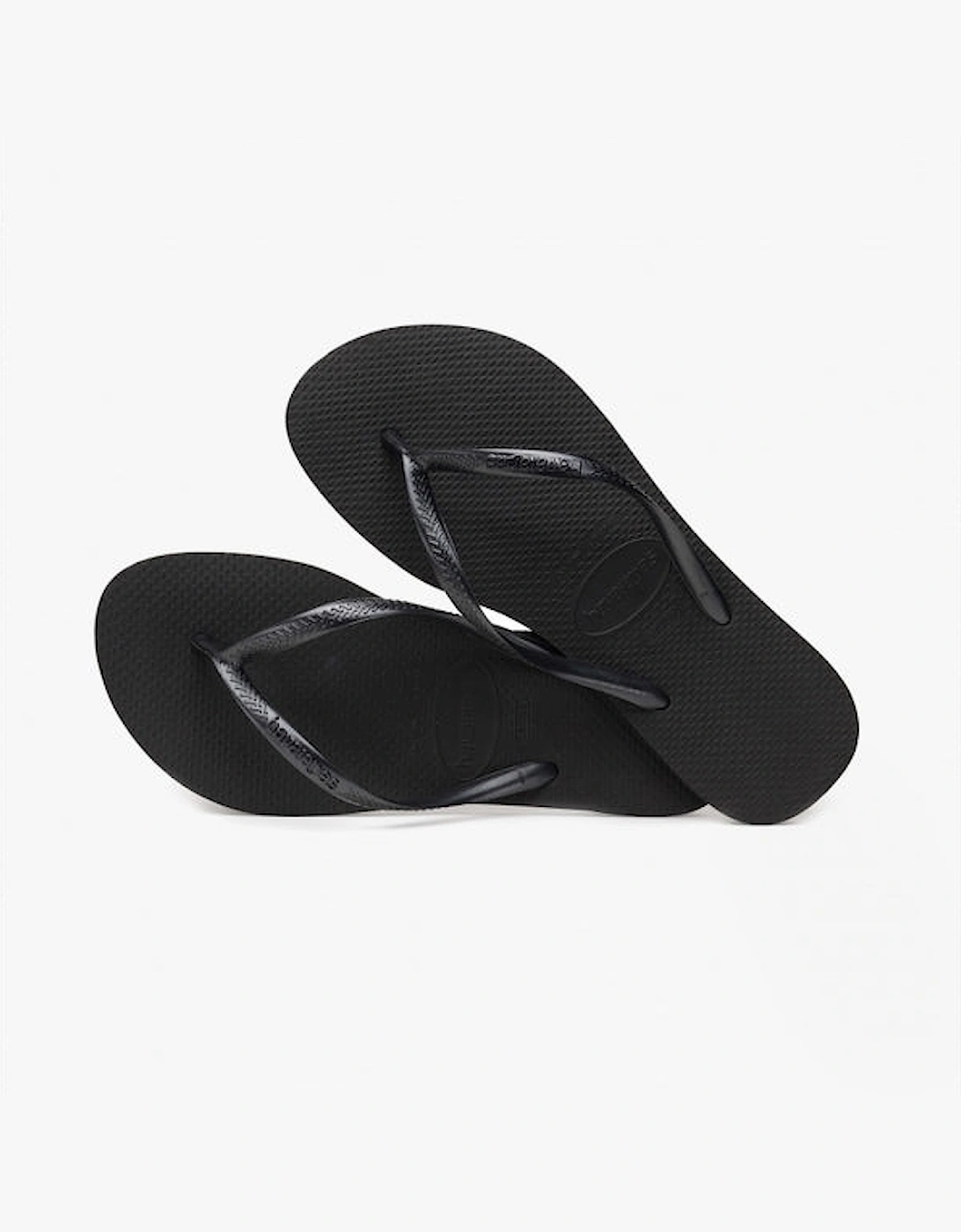 Women's Havaianas HAV SLIM Womens Flip Flops Black - Black/Black - Size: 3/3.5/4