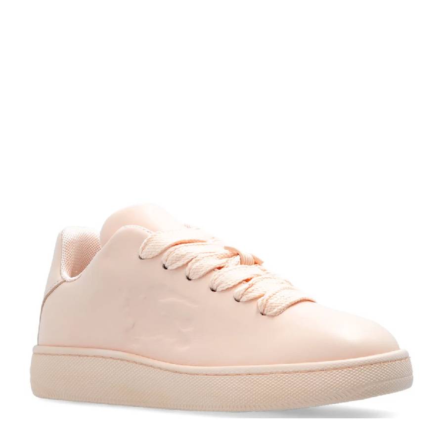 Leather Box Sneakers With Equestrian Knight Motif