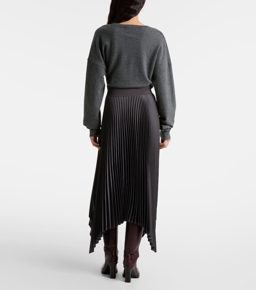 Ade asymmetric plissé midi skirt