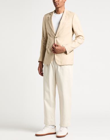 Man Blazer Beige Size 40 Linen