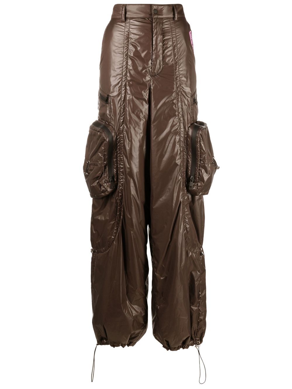 Zip-pocket loose-fit trousers - Brown