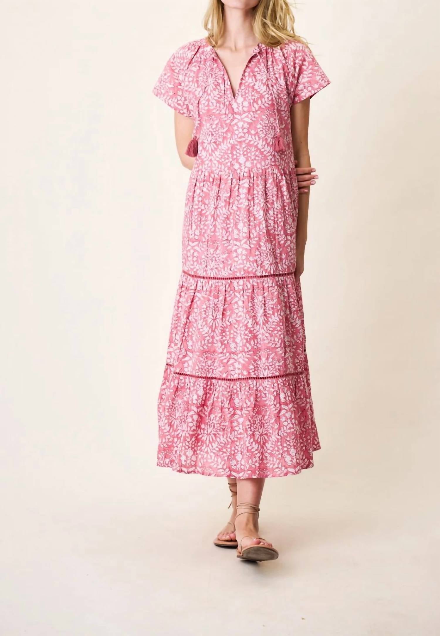 Breakers Dress In Faded Rose Lace Floral