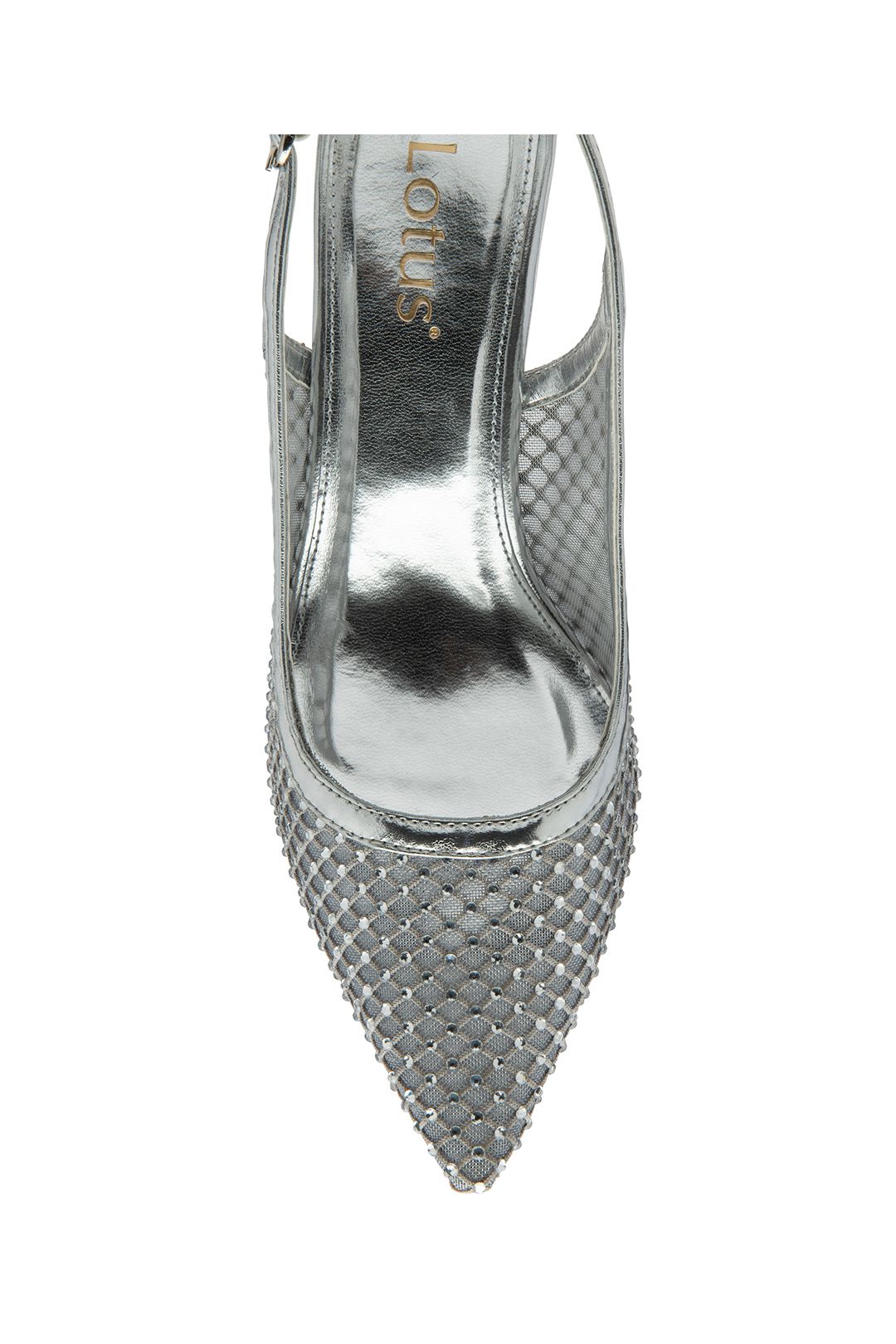 Lotus Women's 'Phoenix' Slingback Court Shoes in Silver