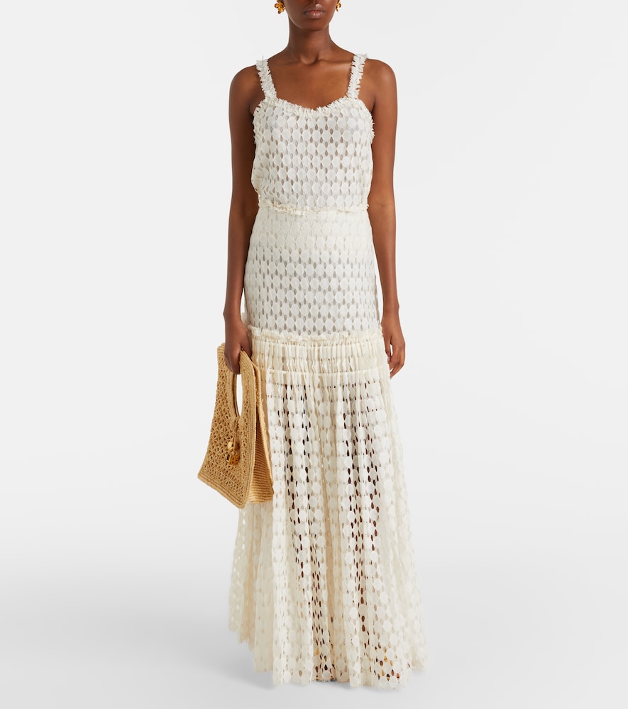Aris cotton-blend lace maxi skirt