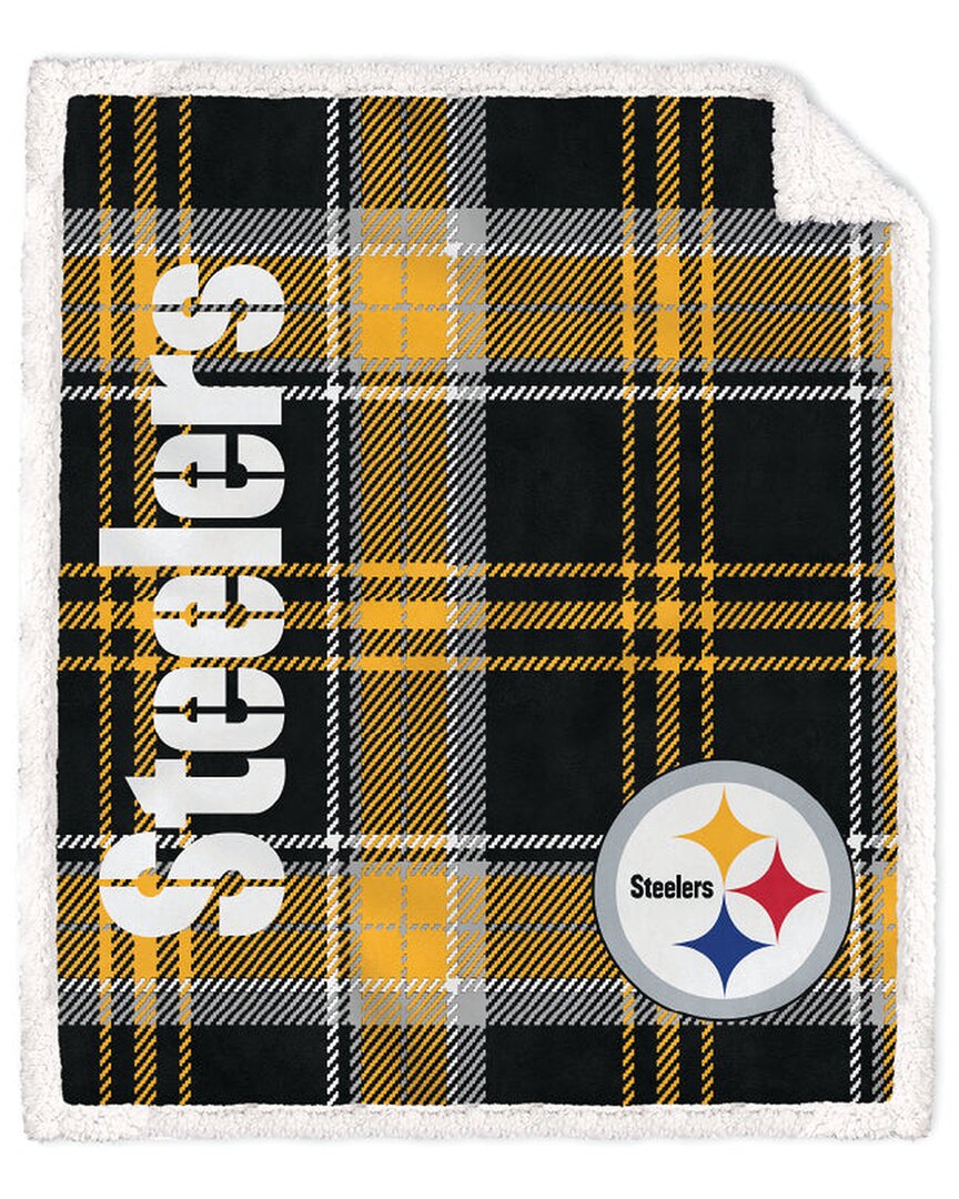 Pittsburgh Steelers Nfl Team Classic Plaid Sherpa Throw