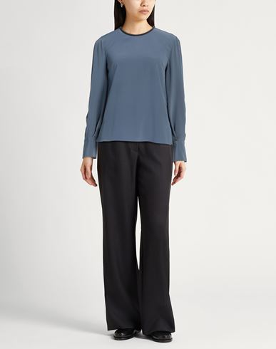 Brunello Cucinelli Woman Top Slate blue Size XS Silk, Ecobrass
