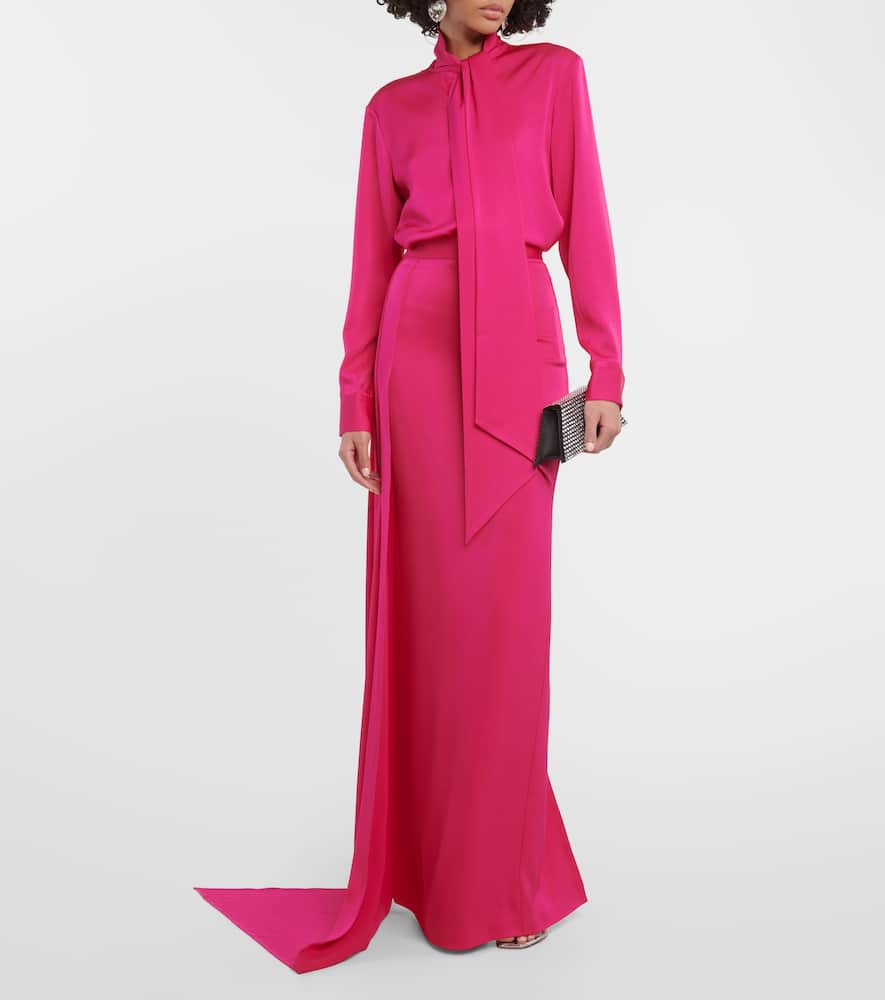 Alex Perry Draped satin maxi skirt
