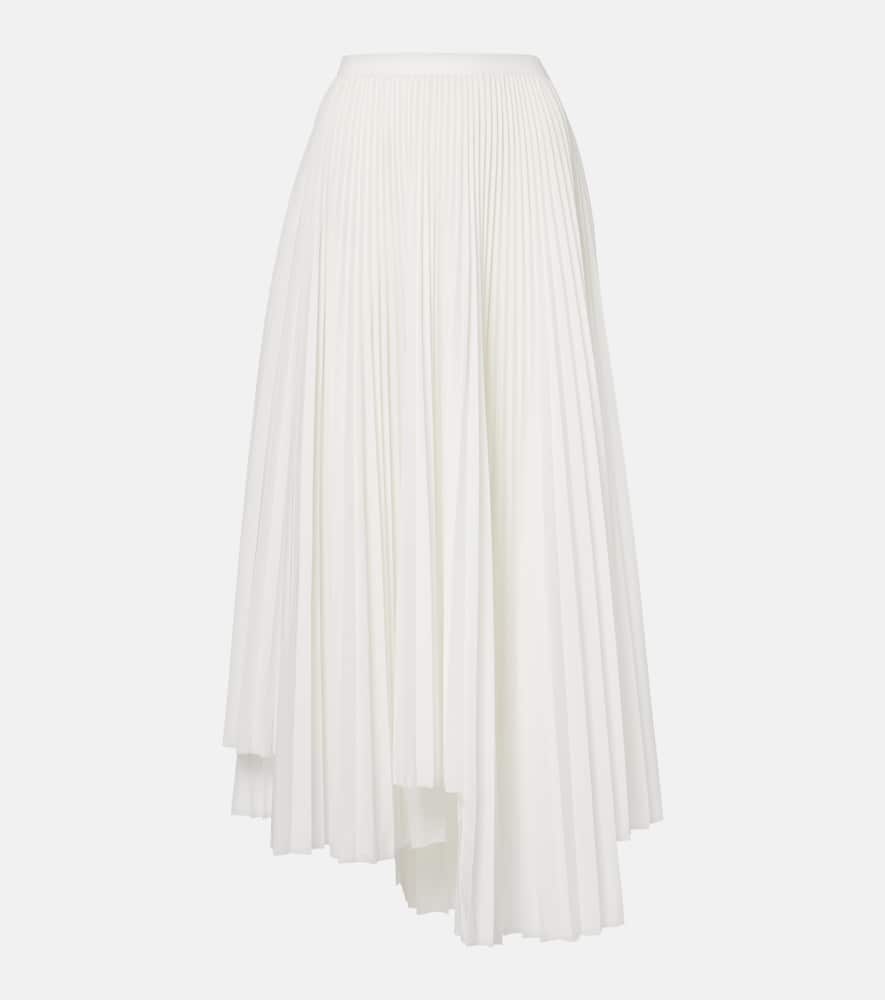 Plissé asymmetric muslin maxi skirt