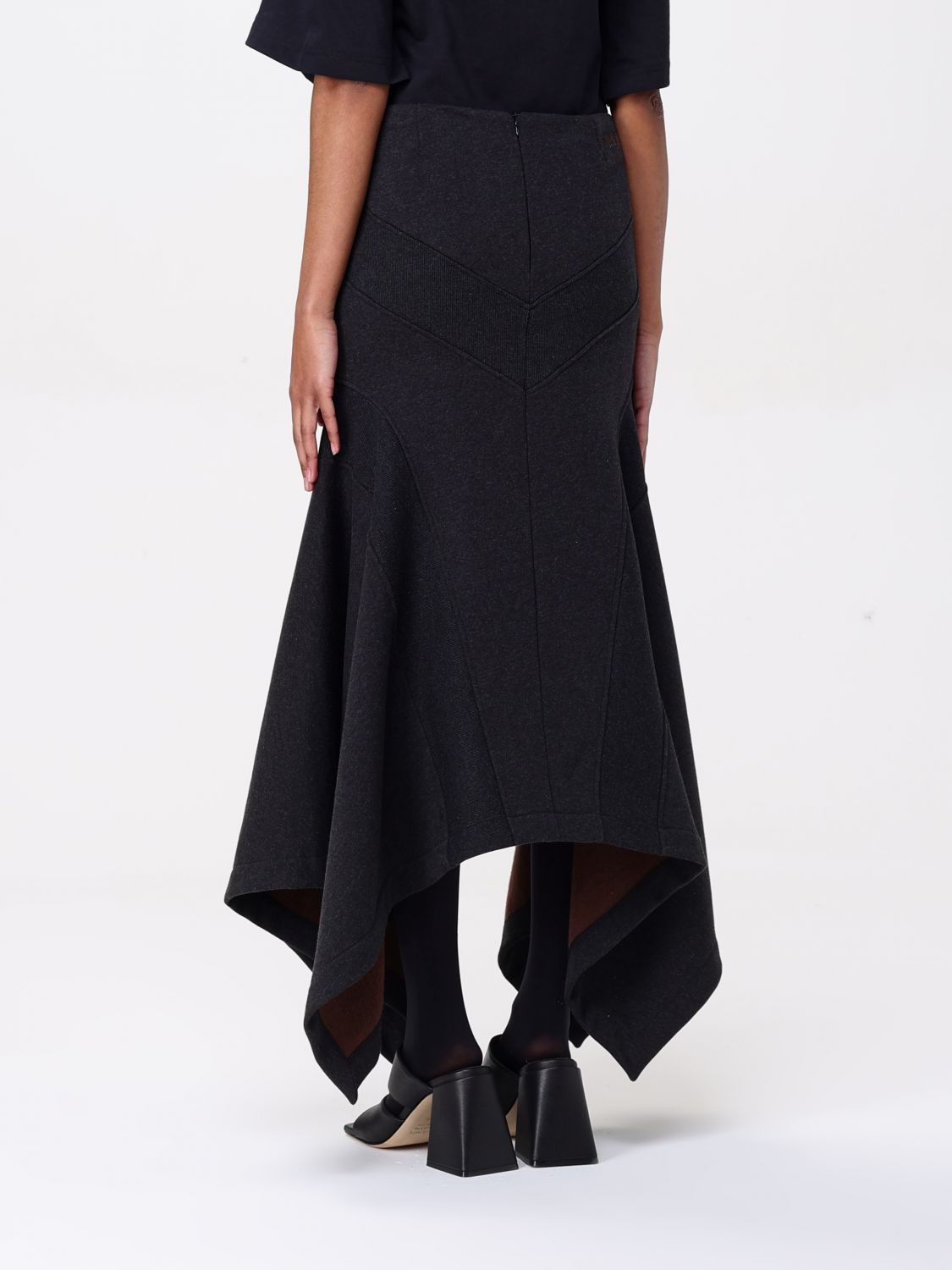 Panelled midi skirt - Black