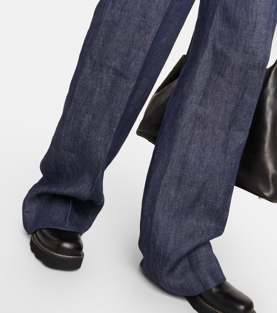 Gabriela Hearst Belted high-rise wide-leg linen pants