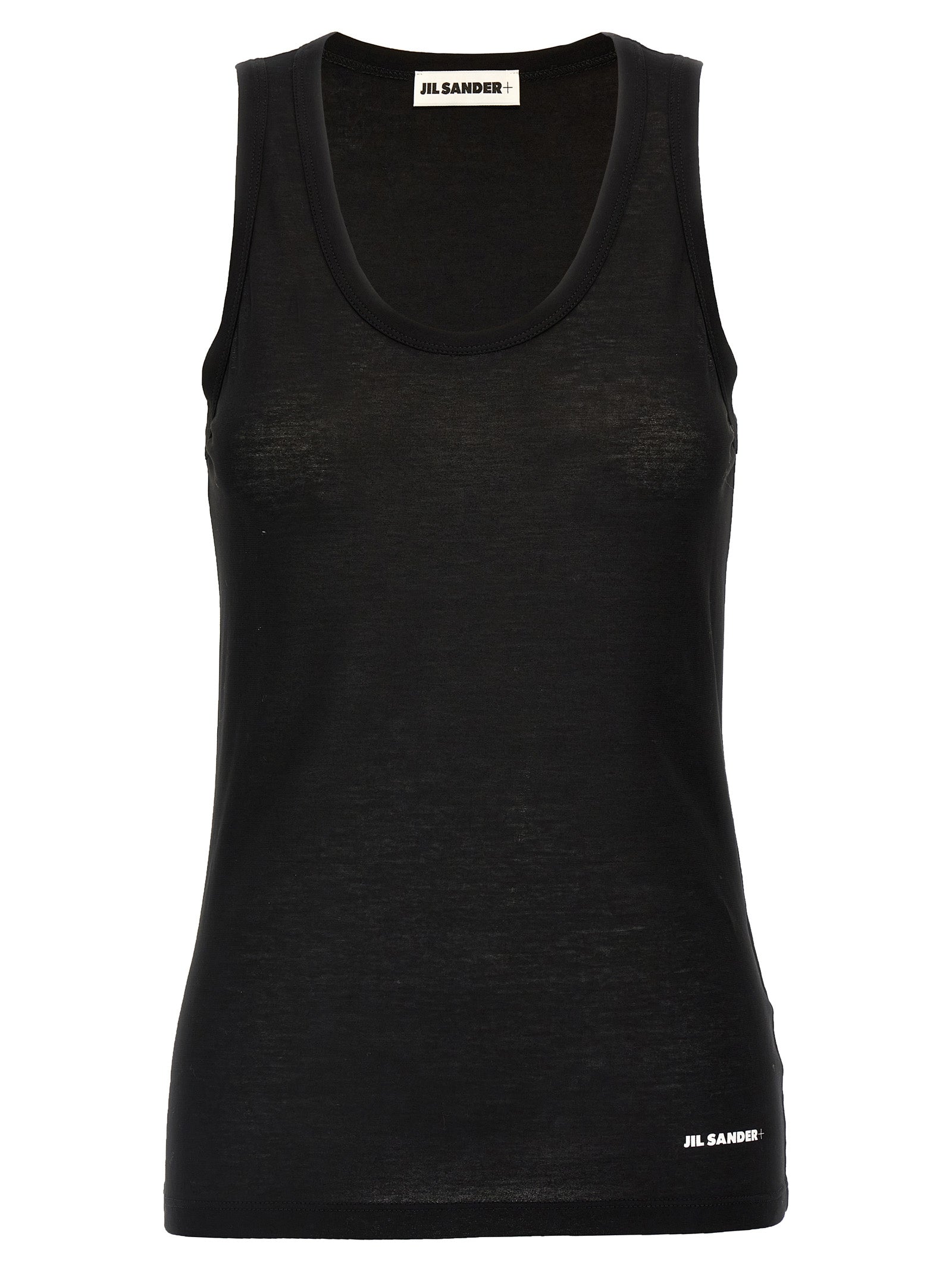 Logo-Embroidered Cotton Tank Top — Black