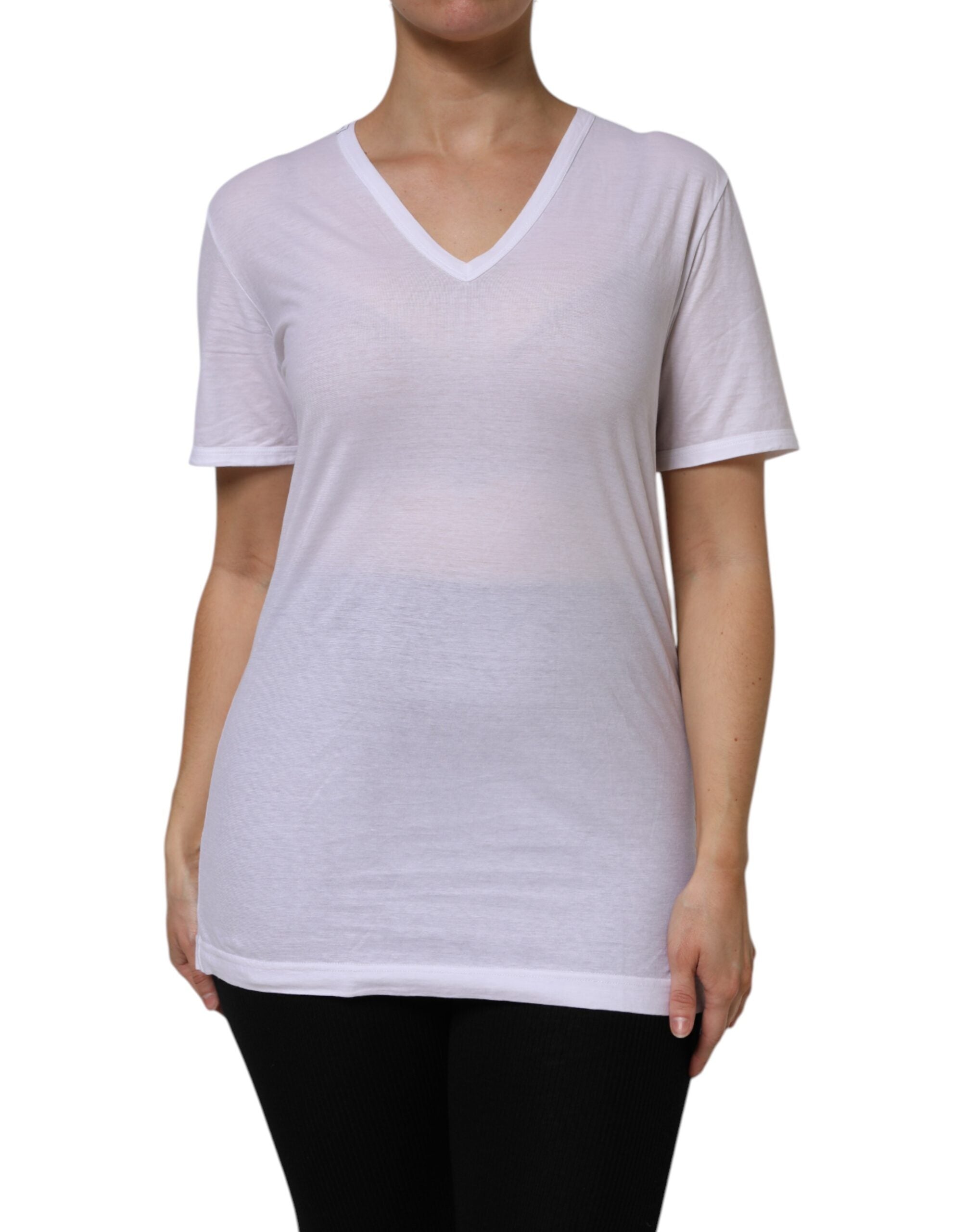 Cotton V-Neck T-Shirt — White
