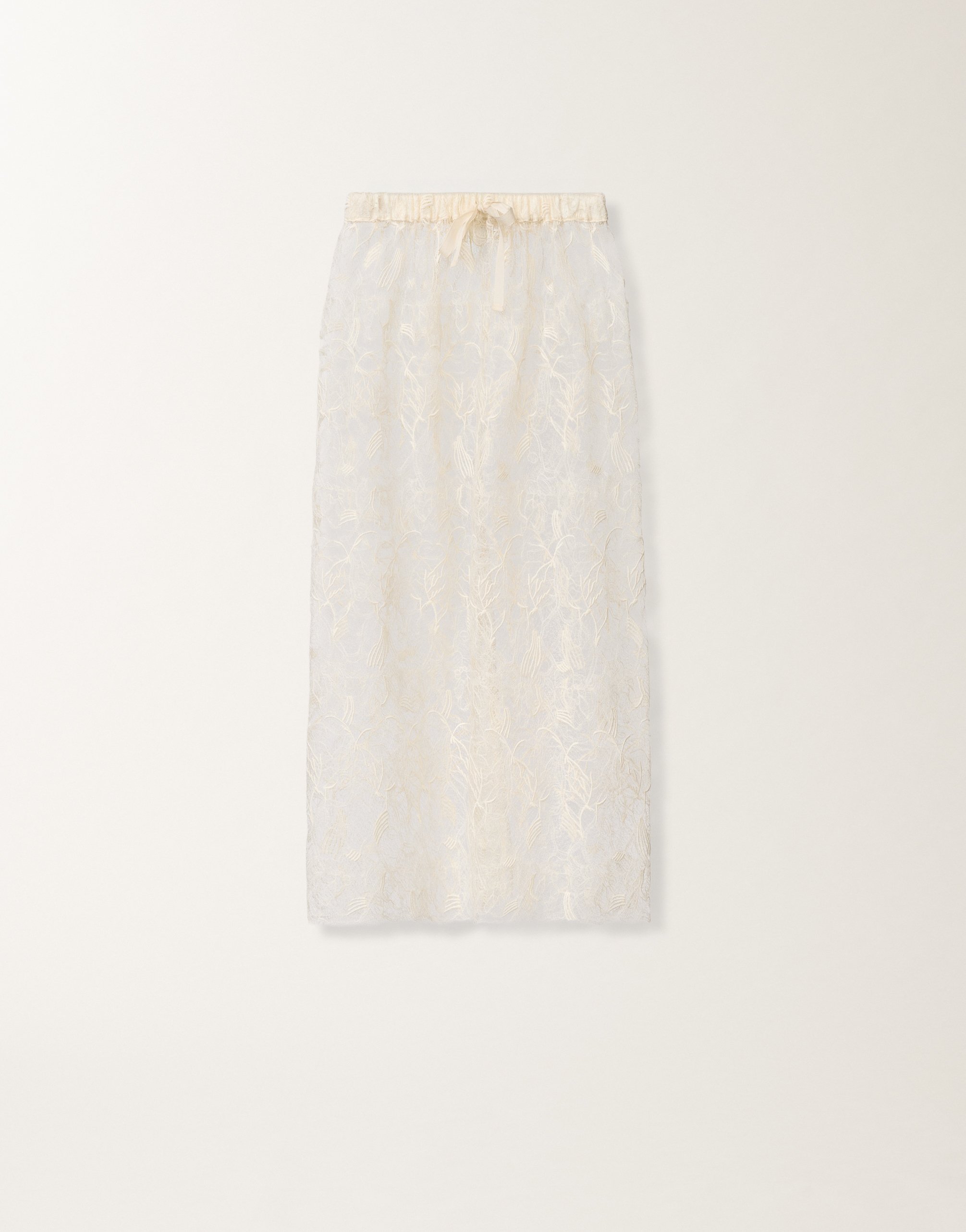 Midi skirt in lace, butter