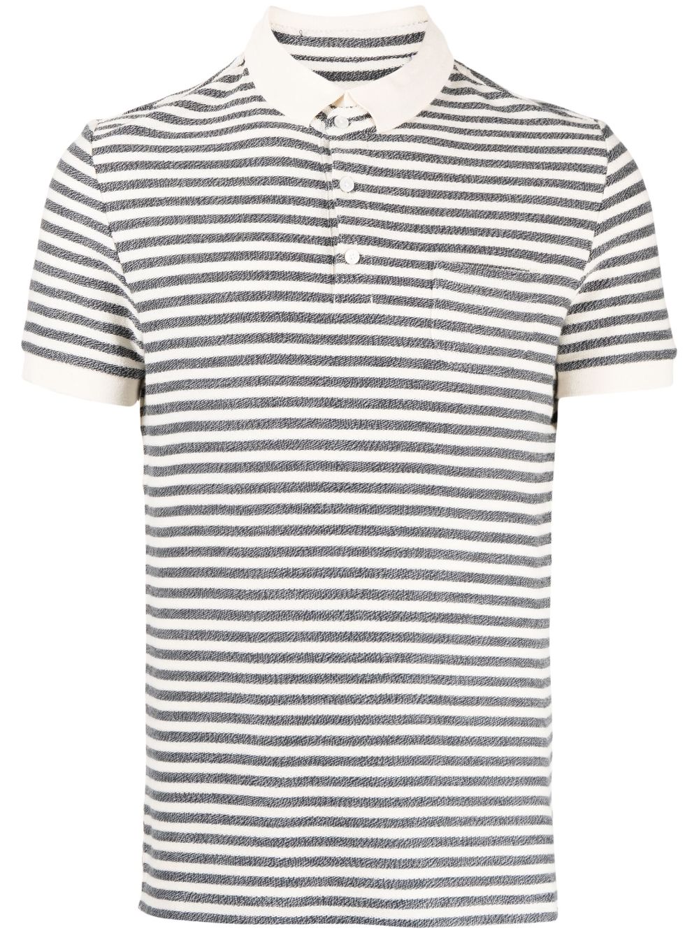 Stripe-print cotton polo shirt - Neutrals