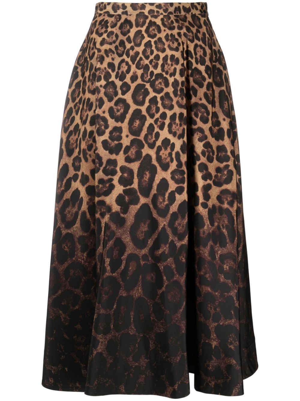Gradient leopard-print midi skirt - Neutrals