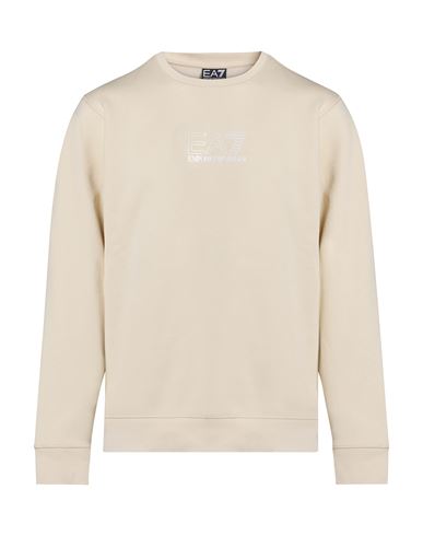 Man Sweatshirt Cream Size M Cotton, Polyester