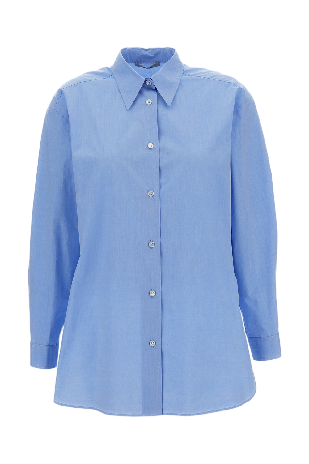 Light Blue Cotton Shirt with Pointed Collar
