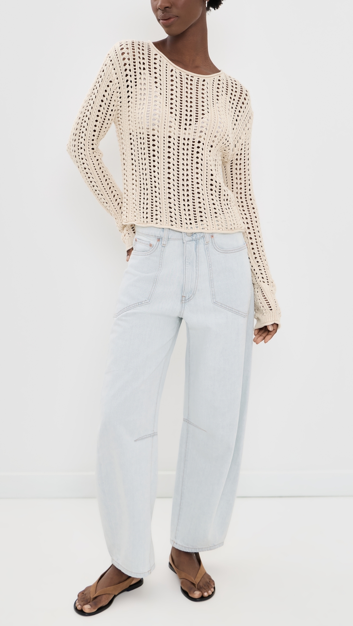 Miro High Rise Barrel Jeans Saltstone