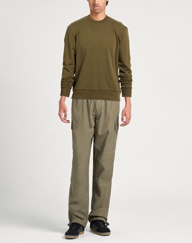 Man Sweatshirt Military green Size L Cotton, Polyester