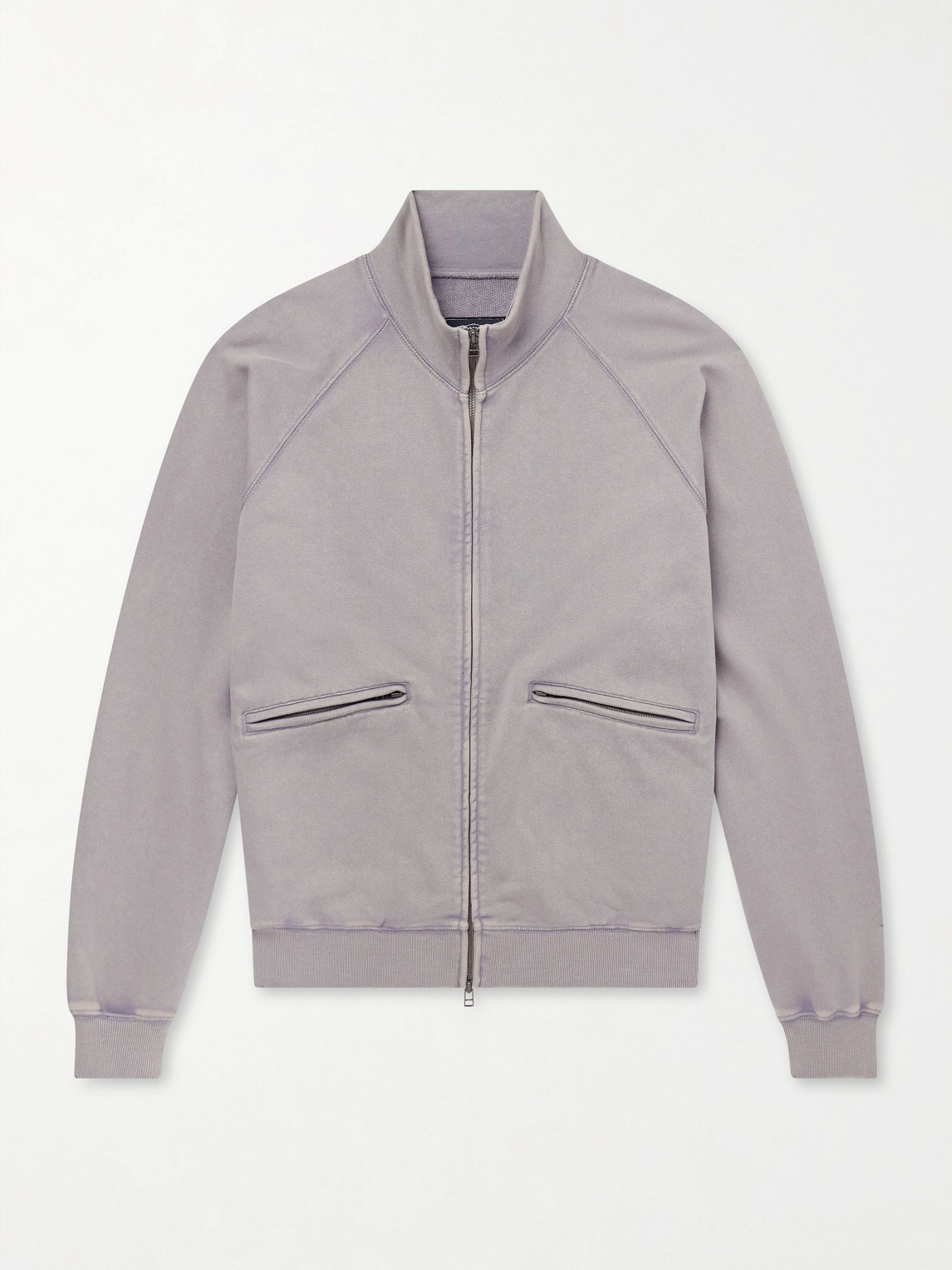Cotton-Blend Jersey Zip-Up Sweatshirt