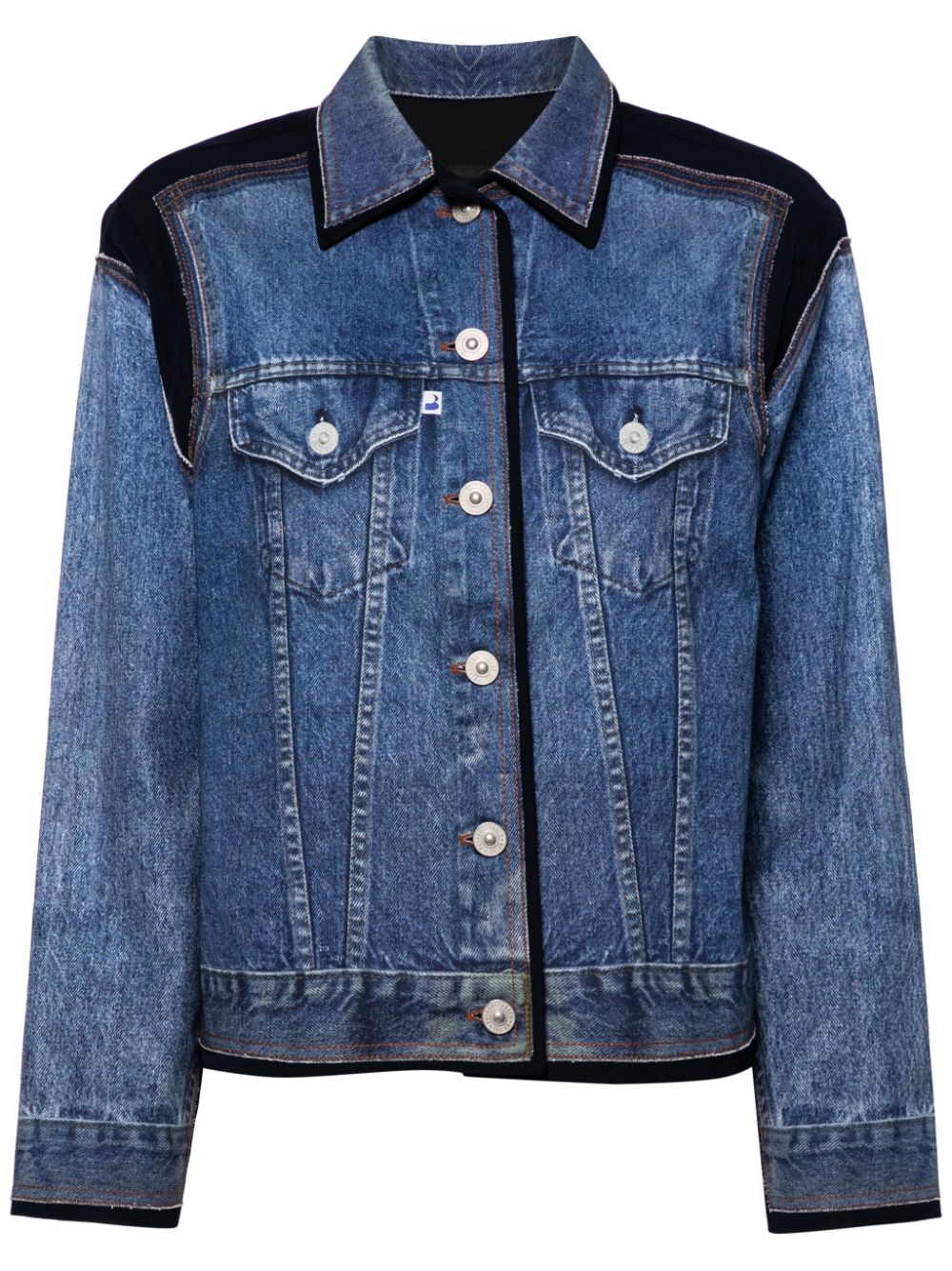 Contrasting denim jacket - Blue