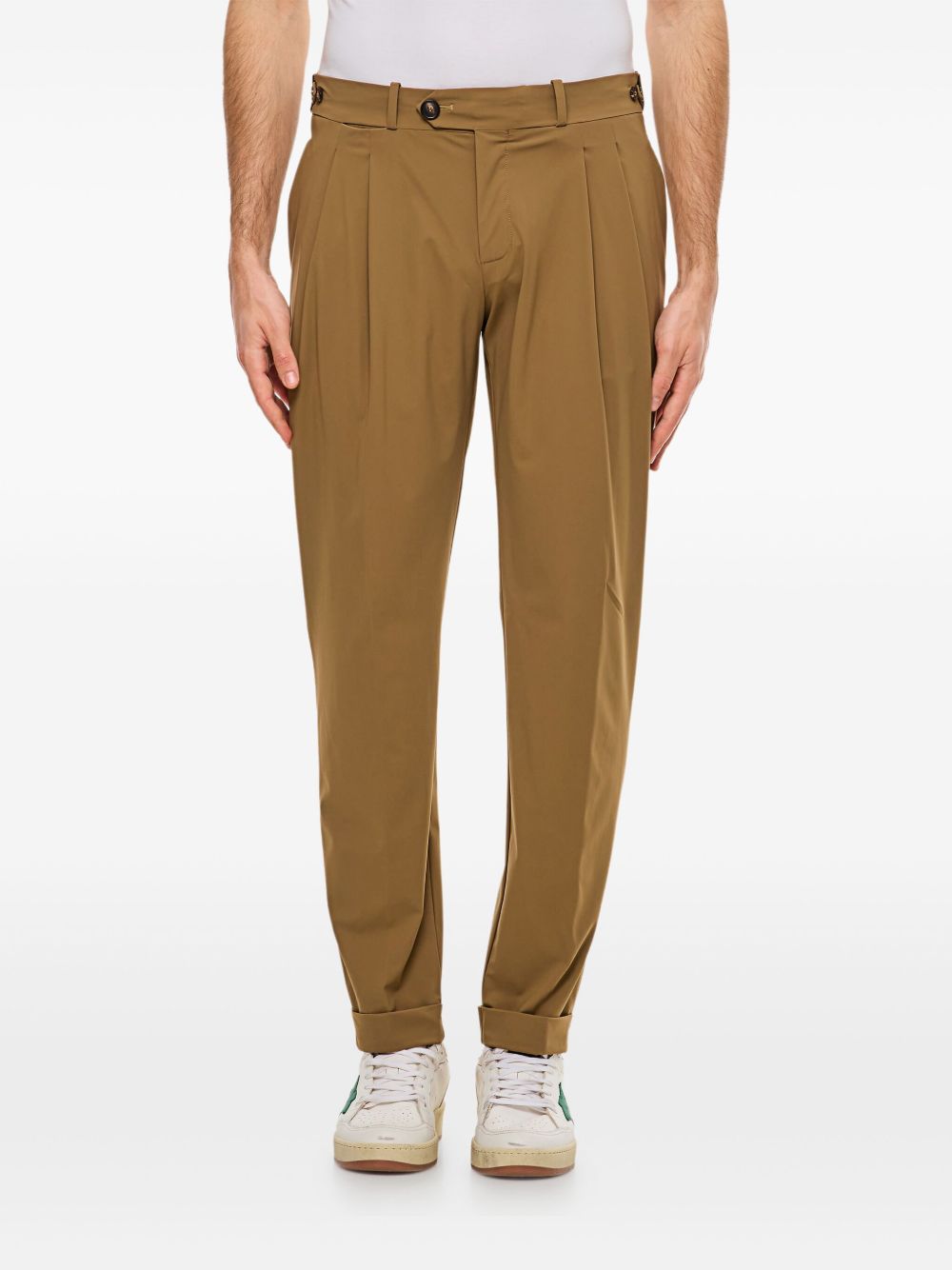 Pleated tailored trousers - Brown