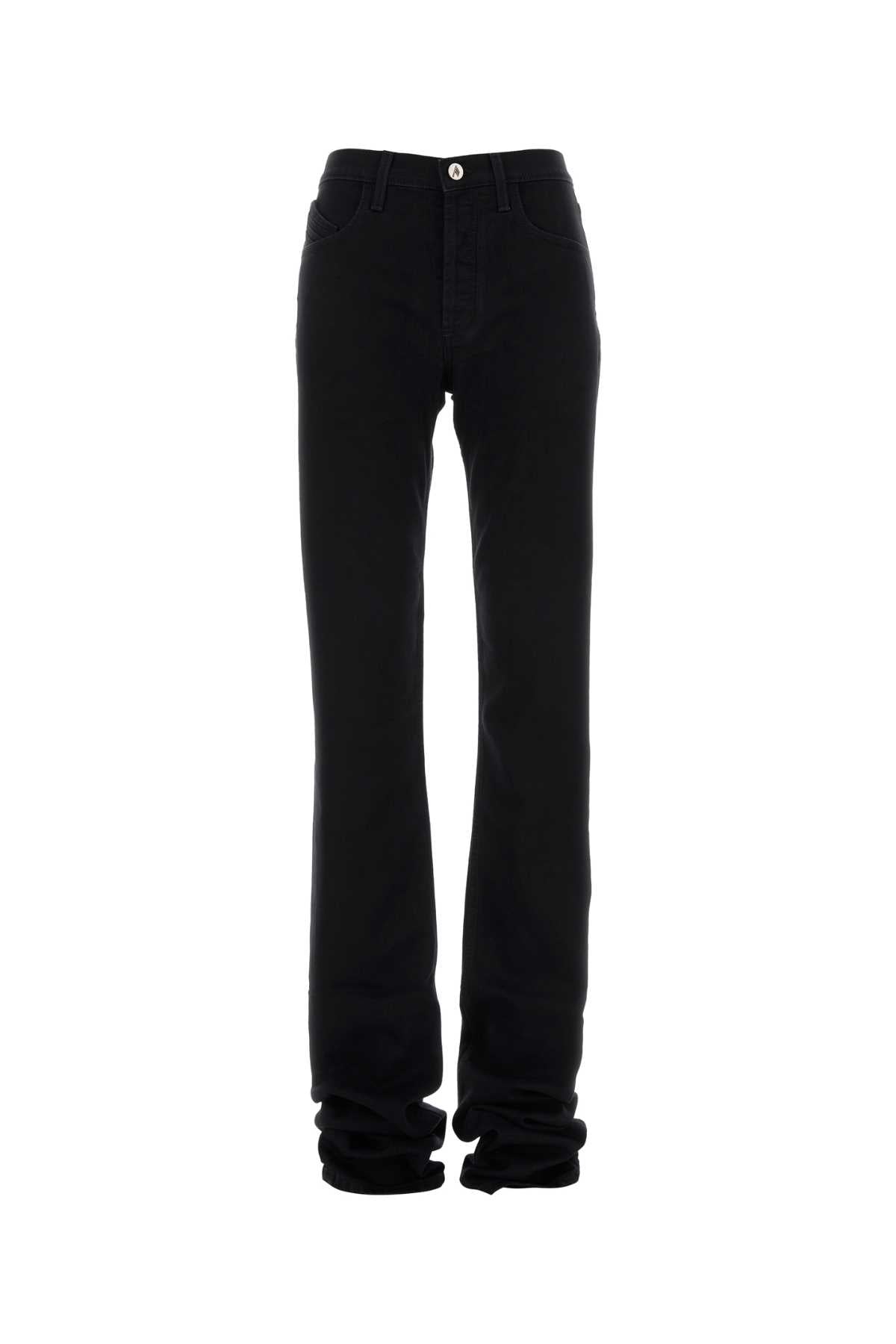 High-Waist Flared Jeans — Black