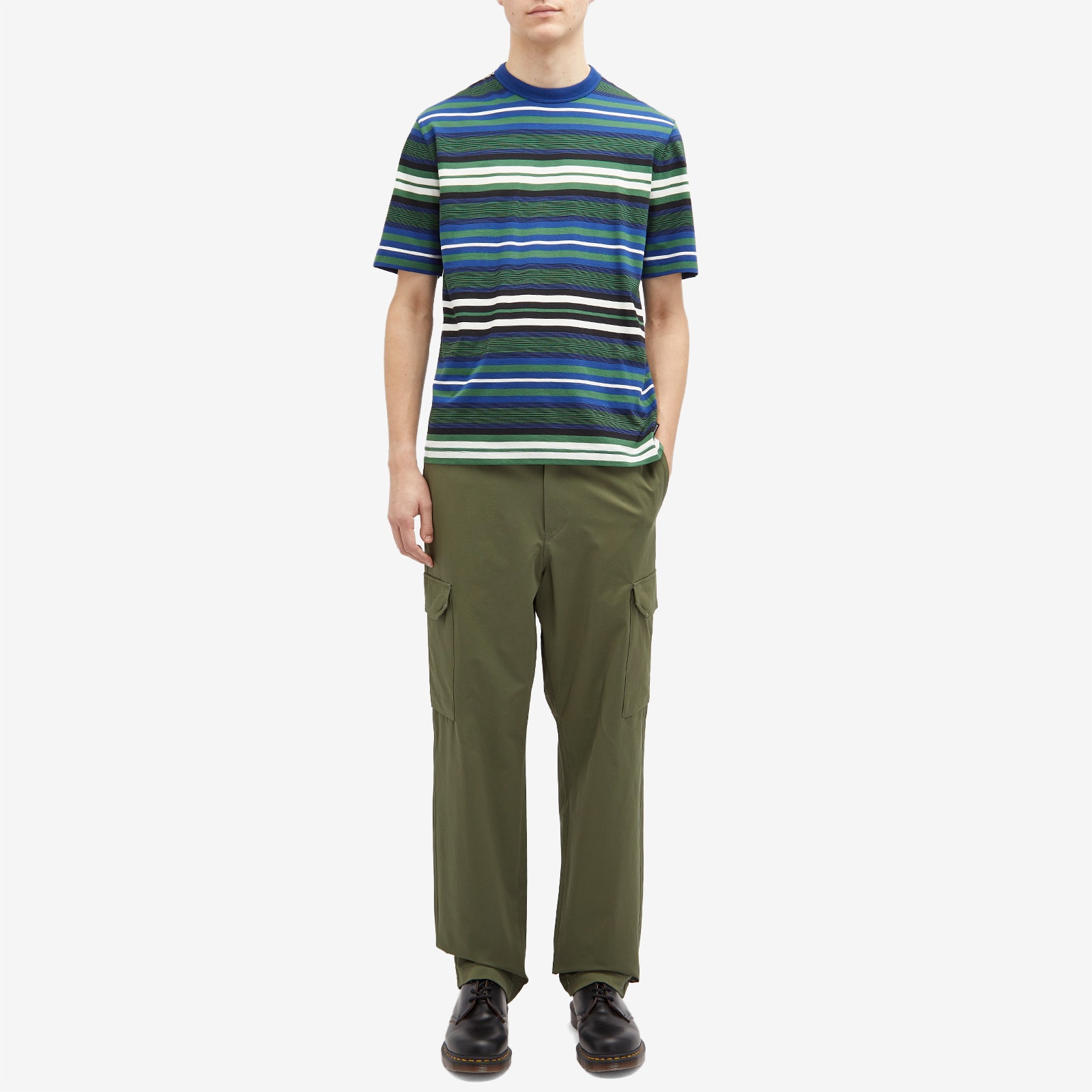 폴스미스 Men's Multi Stripe T-Shirt in Blue M2R-220X-P22271-45