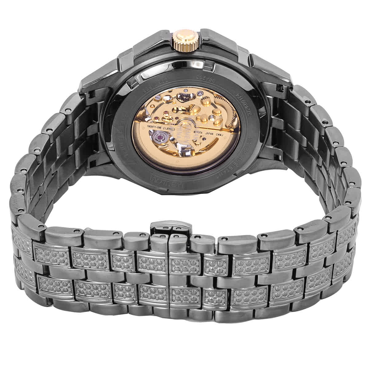 Octava Automatic Crystal Gold Skeleton Dial Mens Watch 98A293