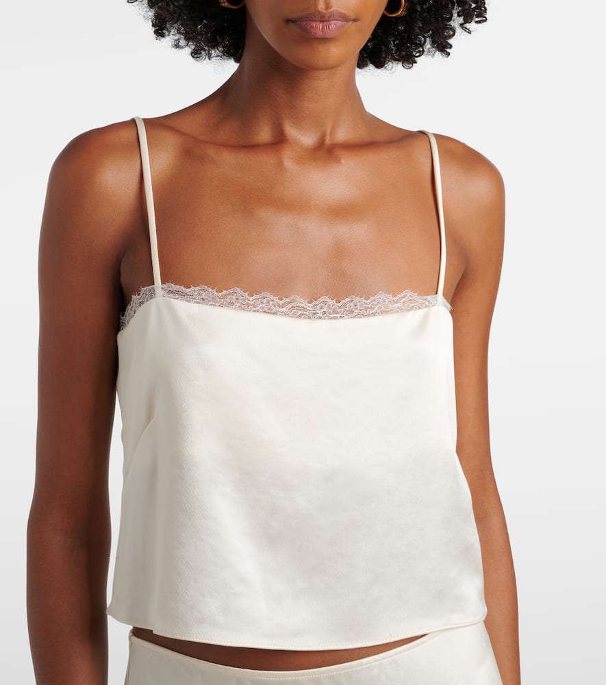 Barb cropped lace satin camisole