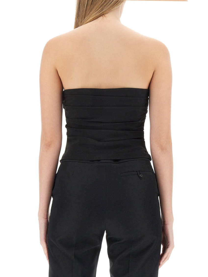 Moschino - draped ruched strapless fitted top