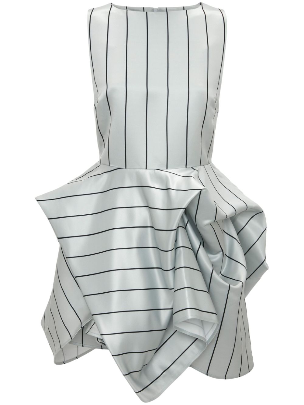 Peplum-hem striped minidress - Grey