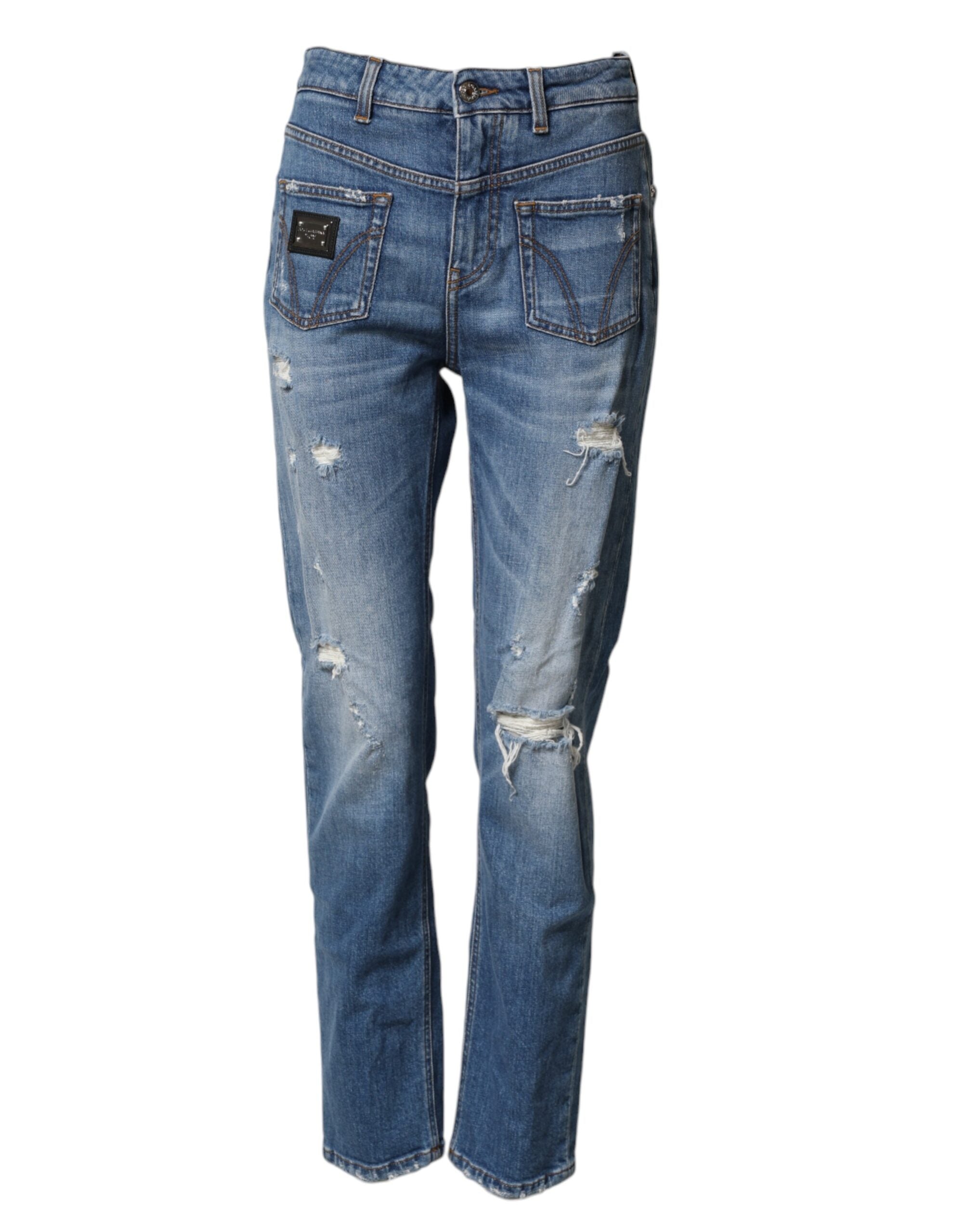Distressed Denim Jeans — Blue