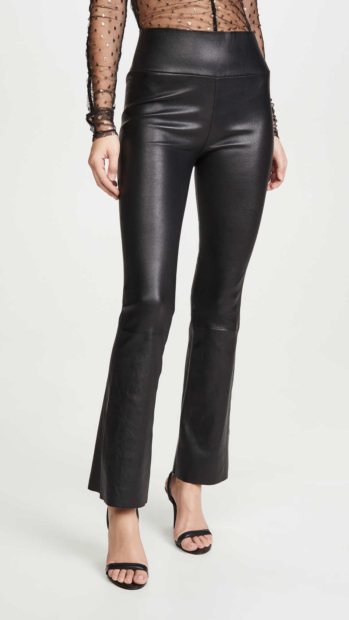 High Waist Ankle Flare Leggings Black