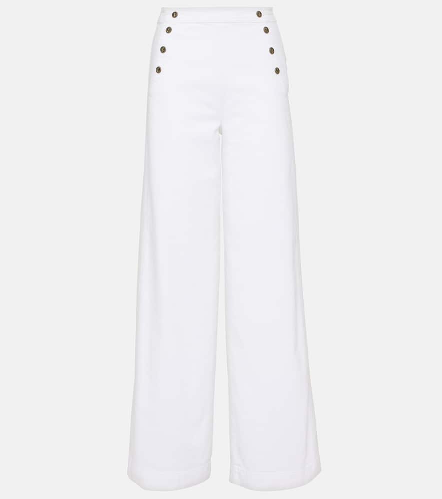 High-rise wide-leg pants