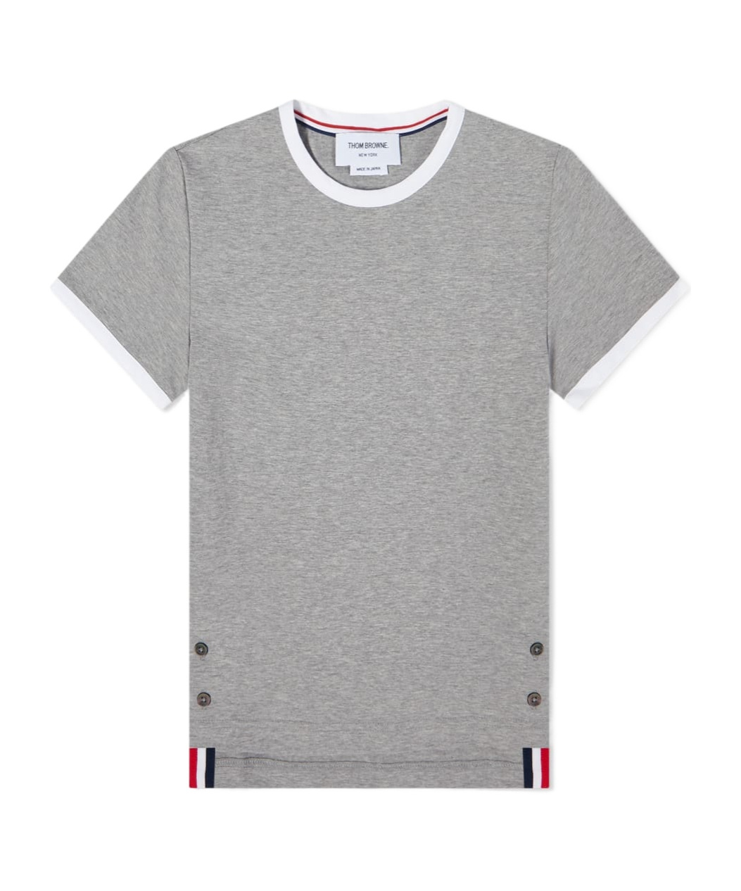 Asymmetric hem short-sleeve T-shirt