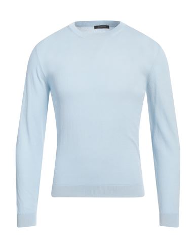 Man Sweater Sky blue Size 46 Cotton