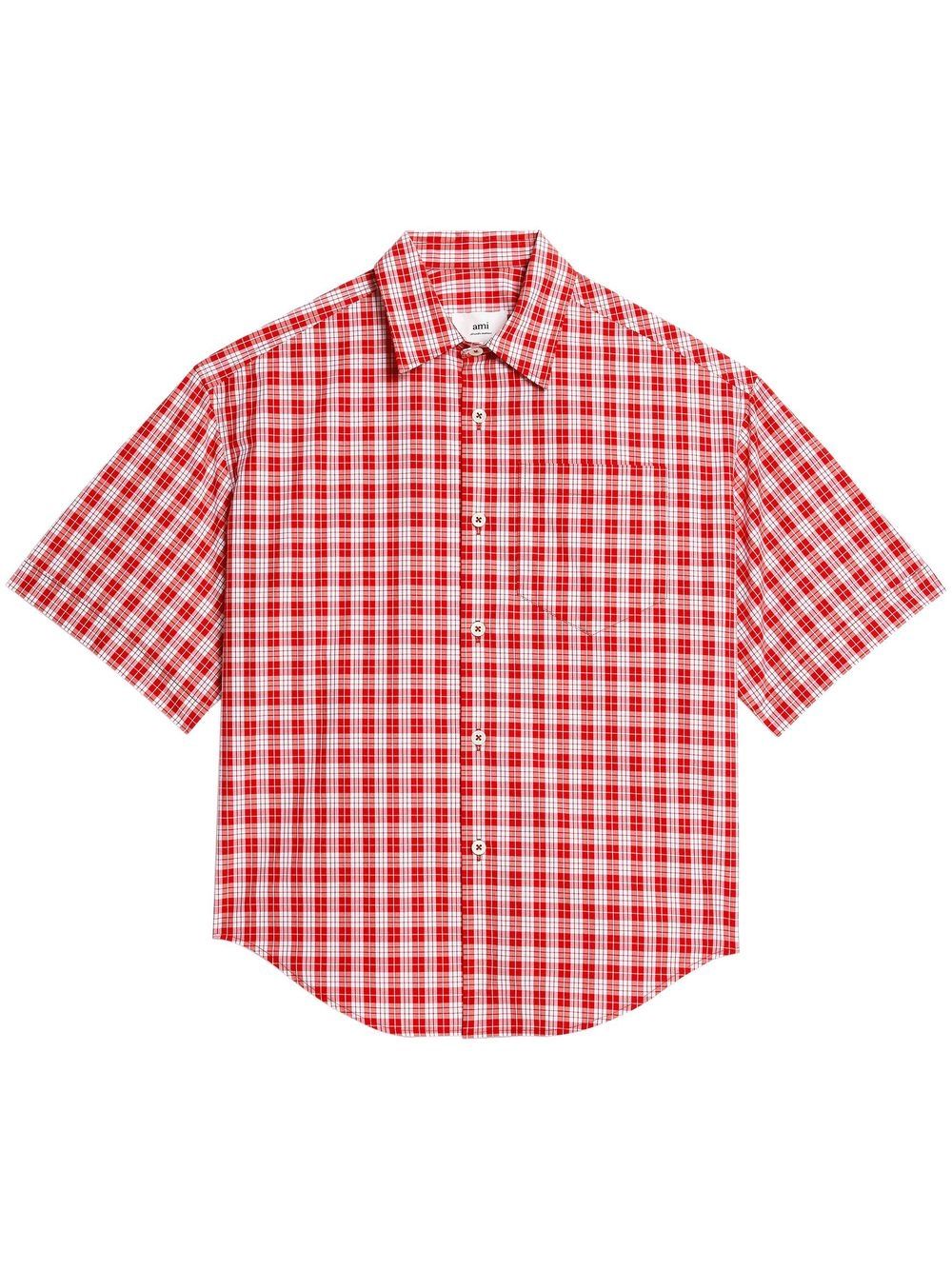 Checked short-sleeve shirt - Red