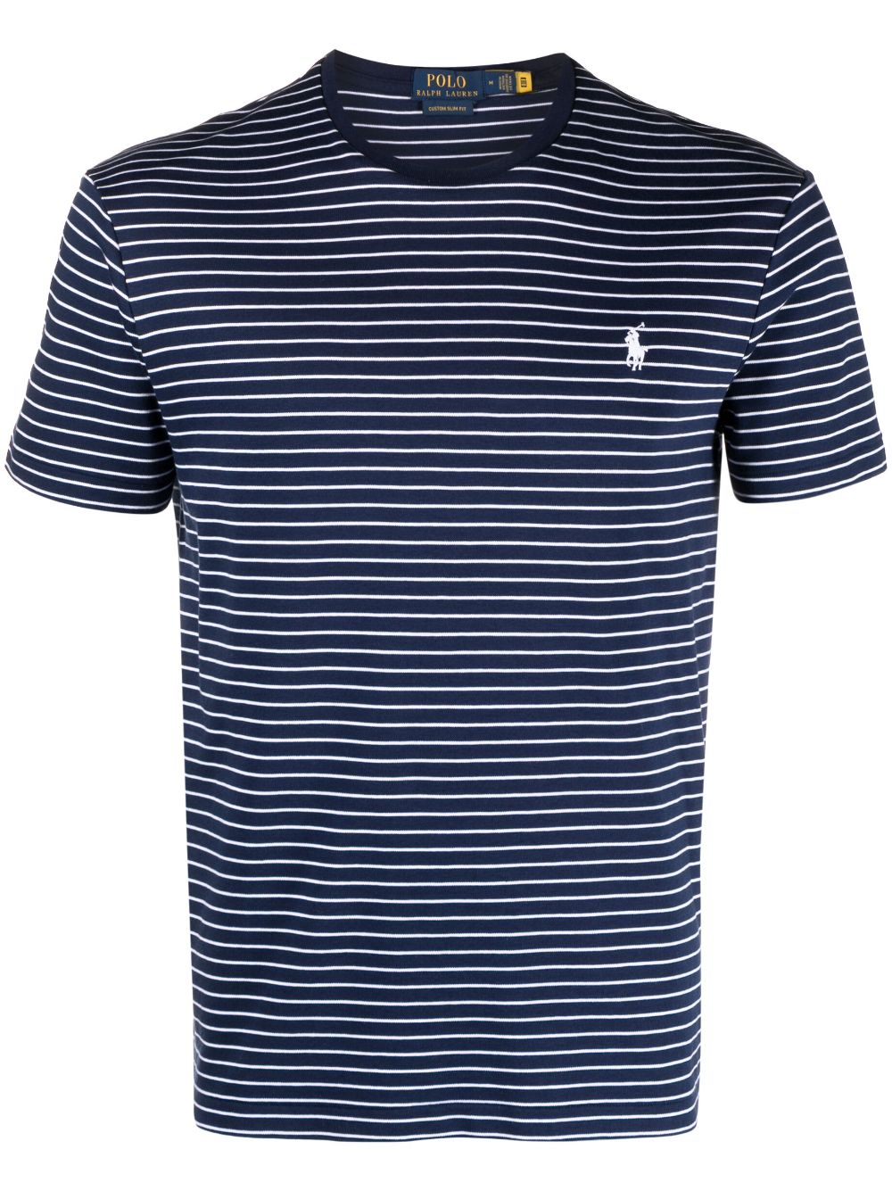 Striped cotton T-shirt - Blue