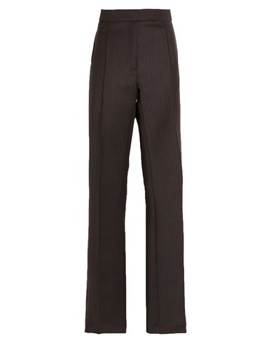 Woman Pants Dark brown Size 6 Polyester, Virgin Wool
