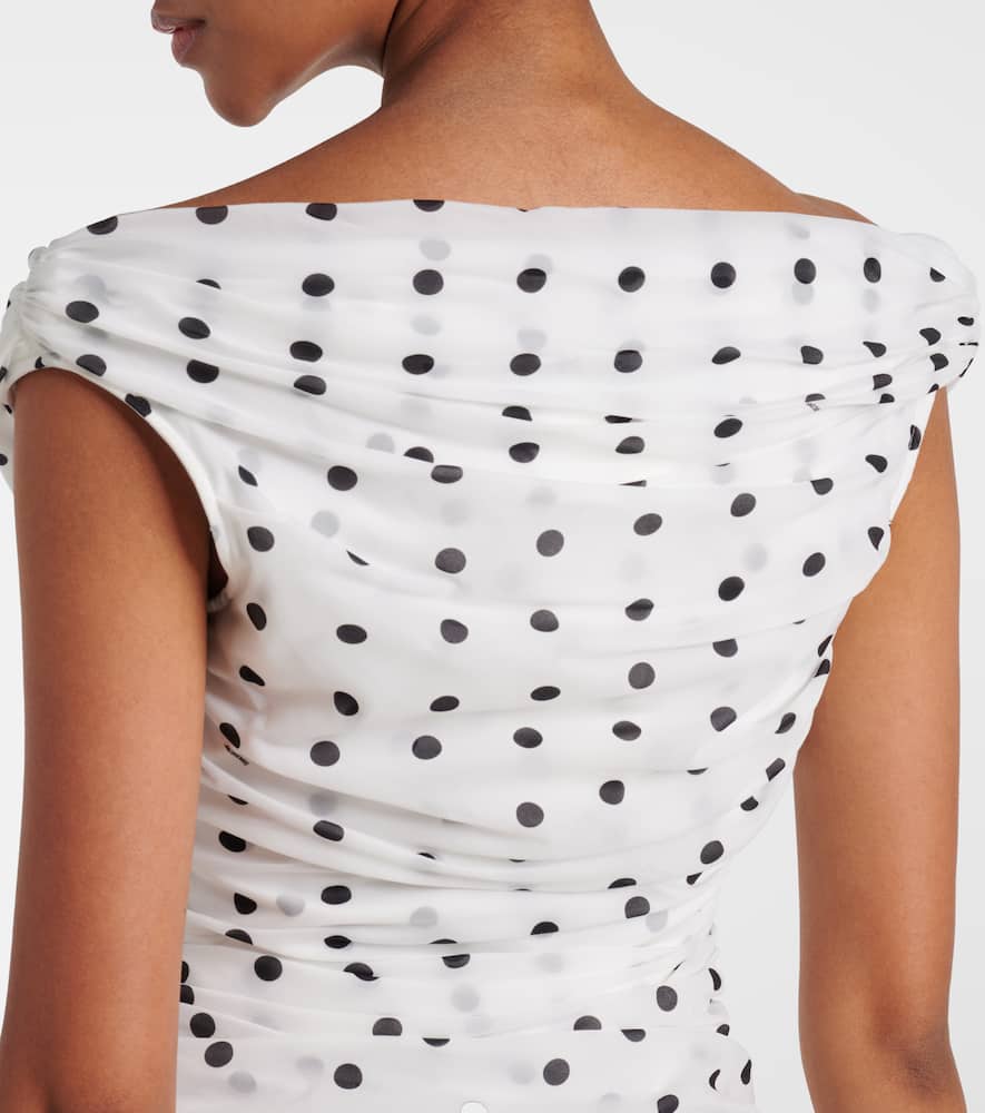 Rita polka-dot ruched maxi dress