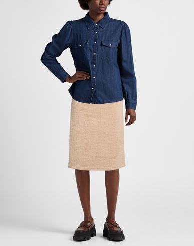 Woman Midi skirt Camel Size M Polyester, Polyamide