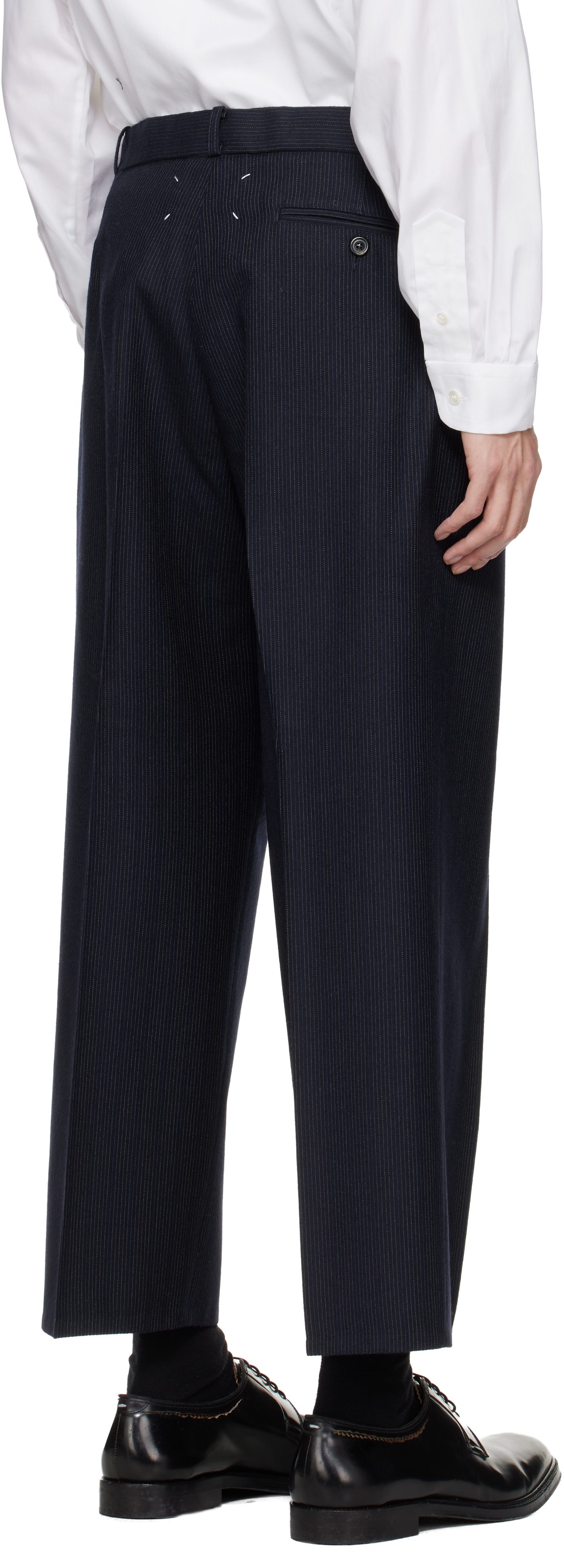 Navy Striped Trousers